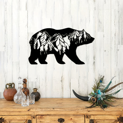 Enhance your living space with Wildlife Harmony: Metal Bear and Forest Wall Art. This modern masterpiece is perfect for nature enthusiasts, featuring a metal bear and forest design. With its unique and captivating aesthetic, it adds a touch of sophistication to any room. Bring the beauty of the outdoors inside with this stunning wall art.