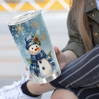 20oz Festive Snowman Stainless Steel Tumbler: The Perfect Holiday Gift for Loved Ones