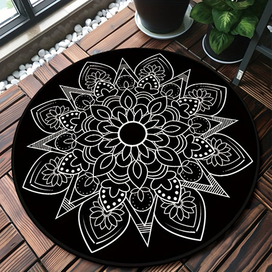 Upgrade your living room with this Boho Mandala Velvet Floor Mat. It features a unique, decorative mandala design crafted from high-quality velvet and sponge backing for superior comfort. Boasting a stylish look and plush feel, this mat is the perfect addition to your living room decor.