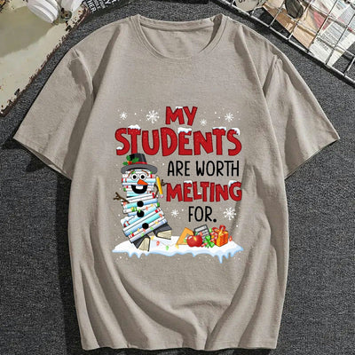 Melting Worth: Casual and Trendy Graphic Print Tees for Plus Size Men - Perfect Summer Oversized Loose Tees and Teachers Day Gift