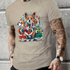 Cute Santa Corgi Men's Tee: Stylish and Casual Short Sleeve T-Shirt for Summer