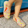 Walk in Style with Women's Colorful Print Canvas Shoes - Fashionable, Comfortable Slip-On Sneakers for Casual Walking