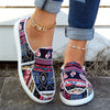 Comfortable Women's Geometric Style Print Canvas Slip-On Shoes, Lightweight and Comfortable and Versatile Walking Shoes