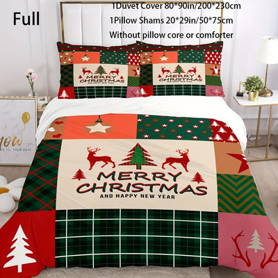 Christmas Plaid Pattern Duvet Cover Set: Enhance Comfort and Style in Your Bedroom with Soft and Cozy Bedding