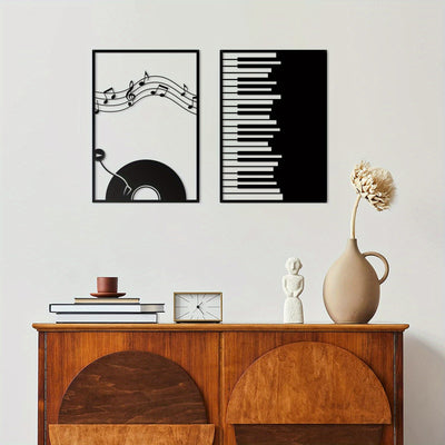 Metal Art Music Wall Decor: Striking Black Line Drawings for Modern Home Decoration