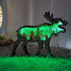 Majestic Moose and Elk 3D Wooden Art Sculpture: A Captivating Holiday Gift and Artistic Night Light for Home Decor