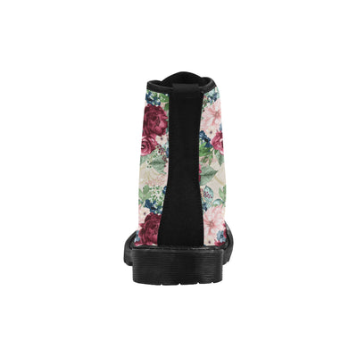 Watercolor Flowers Boots, Elegant Floral Martin Boots for Women
