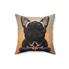 French Bulldog Doing Yoga Love Yoga, Love Cute Animal Bull Dog, Spun Polyester Square Pillow