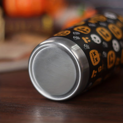 20oz Stainless Steel Halloween Pumpkin Pattern Tumbler with Lid and Straw - Double Walled Insulated Water Bottle for Cold Drinks, Perfect for Summer and Winter Travel