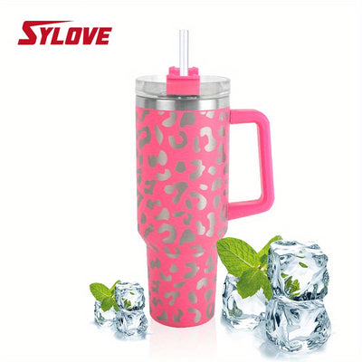 40oz Leopard Steel Water Bottle, Leakproof, Insulated, and Perfect for Outdoor Activities - The Perfect Gift for Any Occasion!