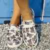 Women's Cartoon Bear Print Slip-On Canvas Shoes: Lightweight, Non-Slip Outdoor Comfort