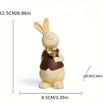 Adorable Resin Rabbit Statue: Perfect Home and Office Decor for Winter, Christmas, and New Year