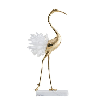 Exquisite Modern Golden Copper Crane: A Striking Addition to Any Home Décor