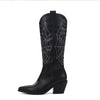 Women's Chunky Heel Spider Web Print Knee-High Boots: Stylish and Comfortable Slip-On Long Boots