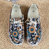 Stylish and Comfortable Leopard & Sunflower Pattern Print Canvas Shoes for Women - Lightweight Lace Up Flats with Slip-On Design