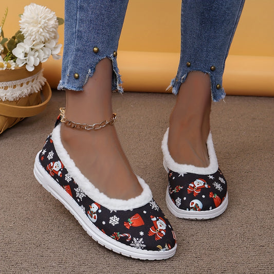Stay festive and cozy this holiday season with our Women's Cartoon Santa Claus Slip-On Shoes. These shoes feature a playful Santa Claus design, perfect for celebrating Christmas in style. Slip them on for a comfortable and fun addition to your holiday outfit.