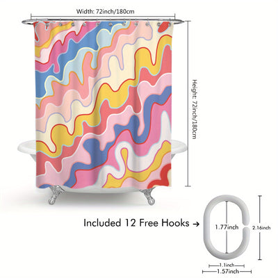 Bohemian Dazzle: Enhance Your Bathroom with this Multi-Purpose Shower Curtain featuring an Oil Painting Window Design