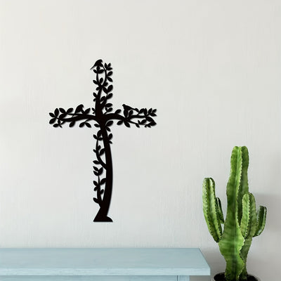 Serene Sanctuary: Metal Wall Art Tree and Birds Living - A Religious Home Accent and Decorative Gift