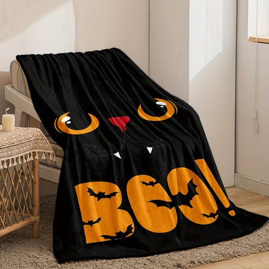 Spooktacular Bat Eye Print Flannel Blanket: A Cozy Halloween Gift for All Ages