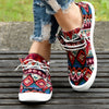 Ethnic Style Women's Canvas Flat Shoes - Comfortable & Stylish Lace-Up Loafers