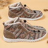 Tribal Pattern Ankle Boots: Stylish Winter Warmth for Women - Explore Temu's Plush-Lined Snow Boots