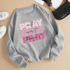 Color Pray Letter Print Thermal Sweatshirt: Stylish and Comfy Women's Casual for Spring and Fall