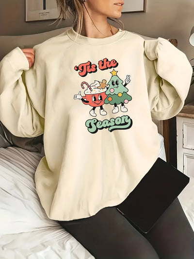 Stay cozy and stylish with our Graphic Slogan Pattern Sweatshirt. This women's clothing option, perfect for fall/winter, is made with high quality material to keep you warm and comfortable. With fashionable pattern and slogan designs, you'll look stylish while you stay cozy this season.