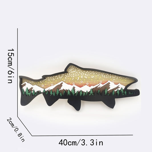 Wooden Art Salmon Shape Crafts: A Festive and Creative Christmas Gift for Home Wall Decoration