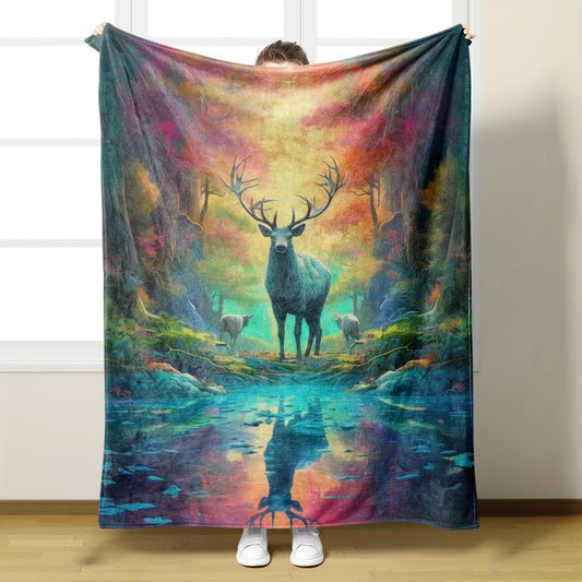 Stay cozy and warm in any season with the Forest Elk Flannel Blanket. This soft and luxurious throw blanket is made with premium-grade flannel to offer superior comfort. Perfect for boys, girls, and adults, it makes a great gift for any occasion. Enjoy the perfect balance of superior warmth and comfort.