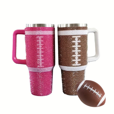 Touchdown Tumbler: 40oz Double-Wall Vacuum Flask for Sports Enthusiasts On-the-Go