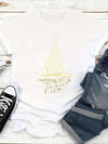 Shimmering Elegance: Shiny Graphic Print Crew Neck T-Shirt – Fashion for Spring/Summer