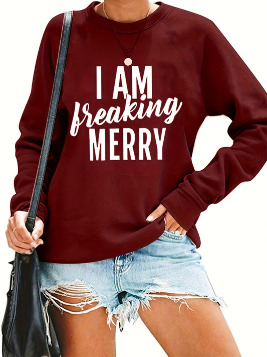 This pullover sweatshirt for women is perfect for adding a bit of festive cheer to your winter wardrobe. Made of comfortable, soft fabric, it features a classic, timeless design with a Christmas letter print.