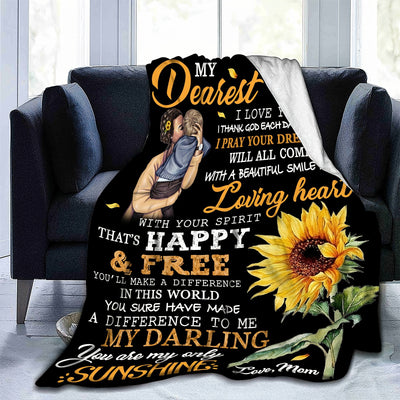 Say I love you with this special Letter to Son Blanket. This sunflower throw blanket is perfect for gifting to your beloved son. Soft and cozy, the high-quality fabric allows for snug and comfortable use. Make your son feel extra special with this unique and heartfelt gift!