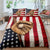 Home Run in Style: Baseball American Flag Print Duvet Cover Set for Ultimate Comfort and Patriotism(1*Duvet Cover + 2*Pillowcases, Without Core)