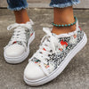 Leopard Cartoon Santa Claus: Festive Lightweight Canvas Shoes for Women