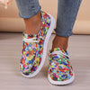 Floral Breeze: Women's Lightweight Canvas Shoes - Comfortable Outdoor Lace-ups in Flower Print