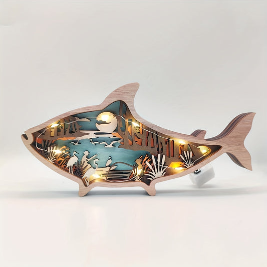 Introduce elegance and artistry to your home with our Creative Multi-Layer Woodcarving Animal Display. Handcrafted with intricate detail, this fish-shaped desktop decoration adds a unique touch to any room. Perfect for adding a touch of nature to your home décor.