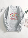 Cozy and Festive: Christmas Print Long Sleeve Sweatshirt - Women's Winter Crew Neck Pullover Tops