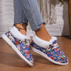 Women's Floral Print Plush Canvas Winter Snow Boots: Cozy, Stylish, and Warm!