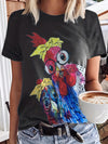 Cartoon Chicken Delight: Women's Casual Short Sleeve T-shirt with Quirky Print for Spring/Summer