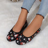 Festive and Comfortable Women's Cartoon Print Flats: Lightweight Slip-on Shoes for Daily Wear and Christmas Celebrations