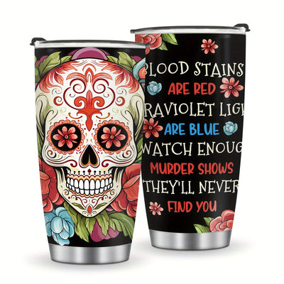 Spooky Delights: Halloween Skull Pumpkin Coffee Tumbler - Cold Insulated Coffee Cups for All-Season Sipping - 20oz Stainless Steel Travel Mug with Lid - Ideal Gifts for Skull Lovers and Friends