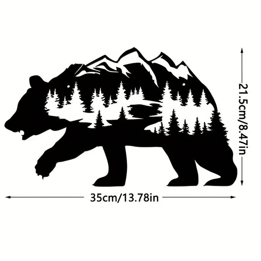 Wilderness Delight: Rustic Metal Bear Wall Art for Exquisite Living Room and Bedroom Decor