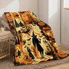 Halloween Pumpkin Abstract Painting Style Flannel Blanket: A Cozy Gift for Every All-Season Occasion