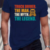 Truck and Letter Pattern T-Shirt: Elevate Your Summer Style with this Men's Casual Streetwear Essential