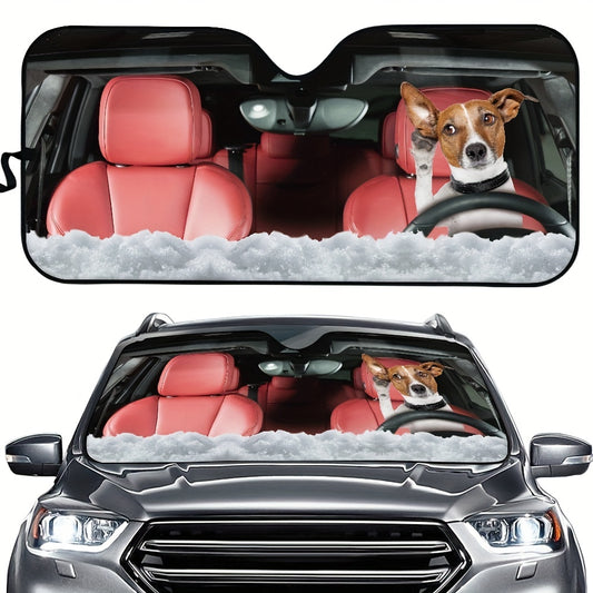 This car windshield sunshade is designed to keep your car cool in style. Featuring a hilarious funny pet design, this sunshade will block out harmful UV rays and keep your car interior comfortably cool. It's a great way to take a fun and practical approach to car sunshade.