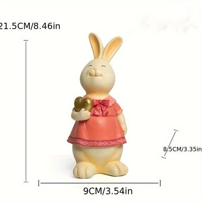 Adorable Resin Rabbit Statue: Perfect Home and Office Decor for Winter, Christmas, and New Year