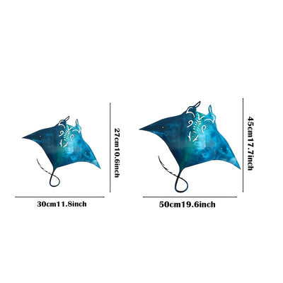 Metal Art Manta Ray Wall Decor: Unique Coastal Decor for Your Beach House