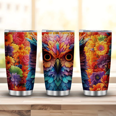 20oz Whimsical Owl Stainless Steel Tumbler - Vacuum Insulated Travel Mug for Women, Perfect Teacher Gift