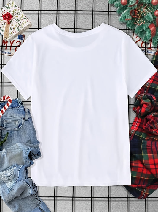 Santa Claus Men's Casual T-Shirt: Festive Cartoon Graphic Tee for All-Out Holiday Cheer